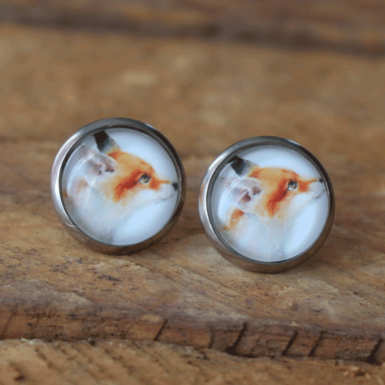 Fox stud earrings