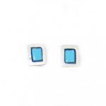 Sky blue square earrings, by Osmose