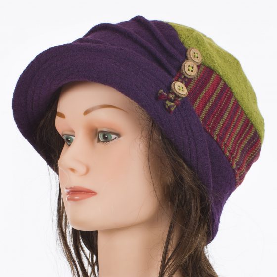 Chapeau charmant Mauve et lime