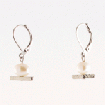 Abelia pearl & amp; pewter earrings
