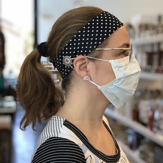 Narrow headband with buttons to fix a mask (Large size)