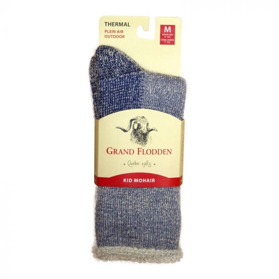 Bas thermaux de mohair chiné bleu