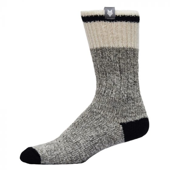 Gray woolen socks with black stripe