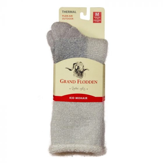Pale mottled grey mohair thermal socks