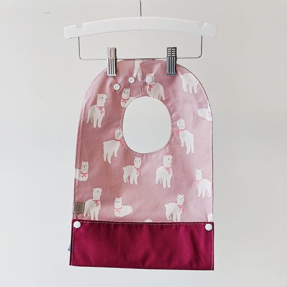 Bavette imperméable lamas rose