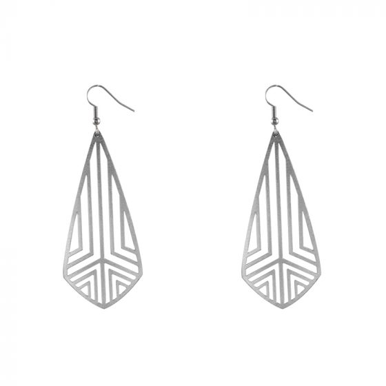 Boucles d'oreilles losanges géométriques argent