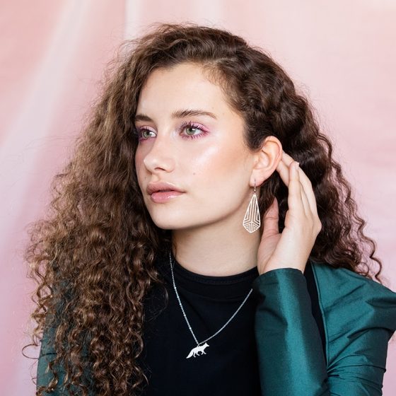 Boucles d'oreilles losanges géométriques argent