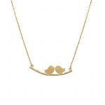 Collier oiseaux sur la branche or