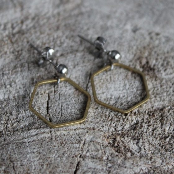 Hexagon earrings