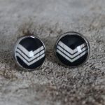 Black and white arrows stud earrings