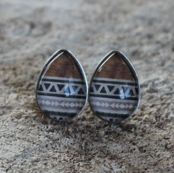 Aztec drop earrings