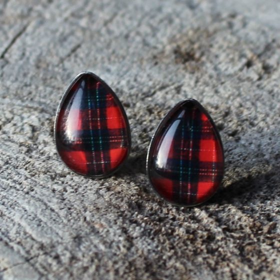 Plaid drop earrings