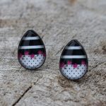 Boucles d'oreilles goutte pois rayures