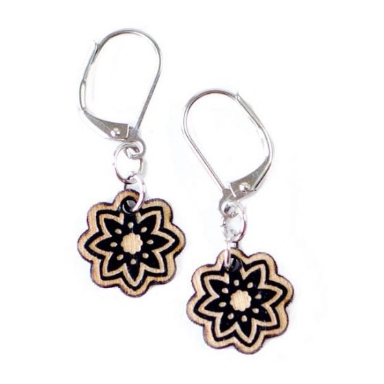 Boucles d'oreilles Dahlia mini noir