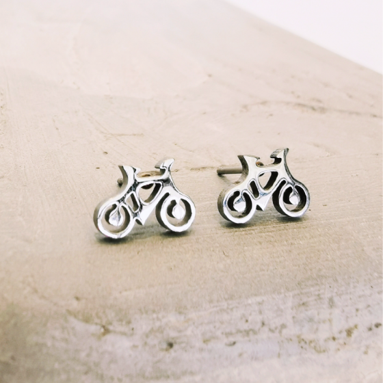 Boucles d'oreille vélo argent