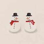 Boucles d'oreilles bonhomme de neige rouge