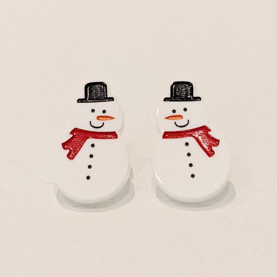 Boucles d'oreilles bonhomme de neige rouge