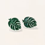 Boucles d'oreilles feuille tropicale