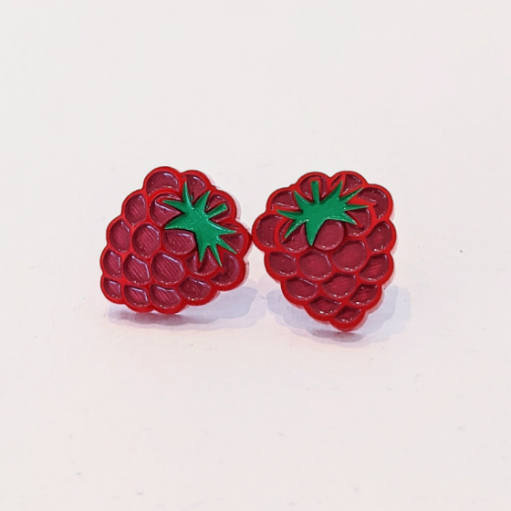 Boucles d'oreilles framboise