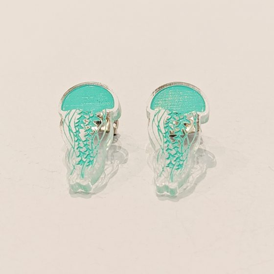 Boucles d'oreilles méduse aqua