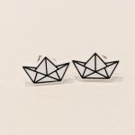 Boucles d'oreilles origami bateau