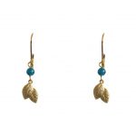 Boucles d'oreilles tombée de feuilles or & apatite verte