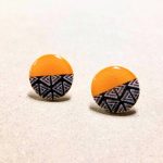 Boucles d'oreille Jaune et triangle