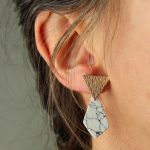 Boucles d'oreilles triangle texturé