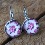 Boucles d'oreilles crochet roses antiques