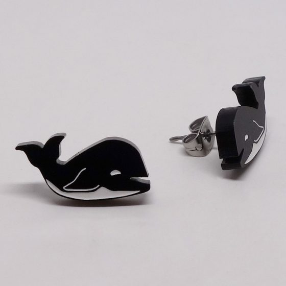 Boucles d'oreilles baleine noire