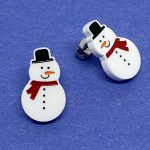 Boucles d'oreilles bonhomme de neige rouge