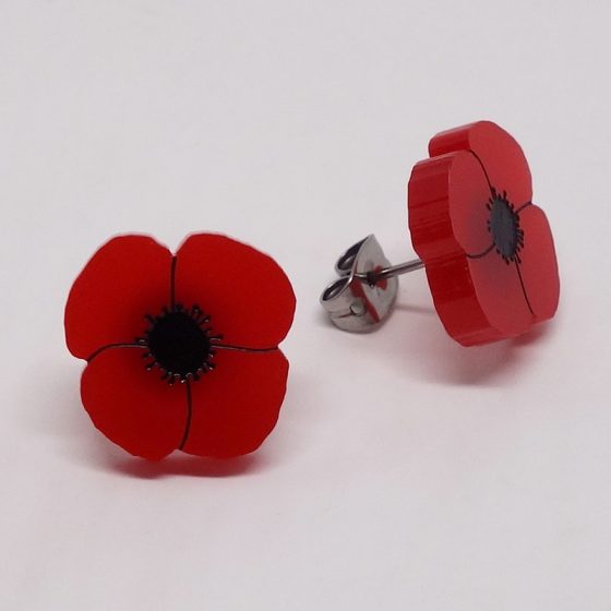 Boucles d'oreilles coquelicot