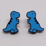 Boucles d'oreilles dinosaures bleu