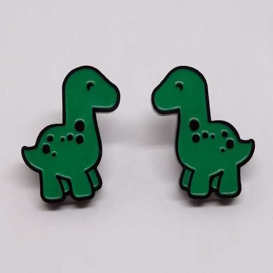 Boucles d'oreilles dinosaures vert