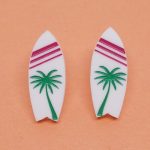 Boucles d'oreilles surf palmier
