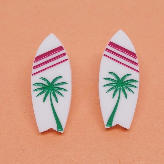 Boucles d'oreilles surf palmier