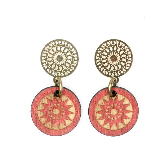 Boucles d'oreilles Solis rouge