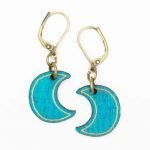 Boucles d'oreilles demi-lune bleu