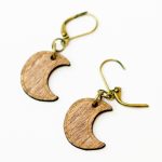 Boucles d'oreilles demi-lune brun