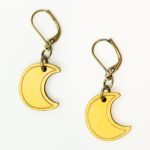 Boucles d'oreilles demi-lune jaune