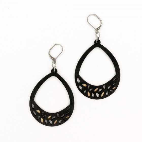 Boucles d'oreilles Lamina noir