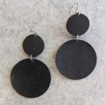 Boucles d'oreilles doubles noires