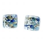 Boucles d'oreilles motifs pin bleues