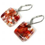 Boucles d'oreilles motifs sur crochet rouges