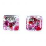Stud ''motifs'' pink earrings