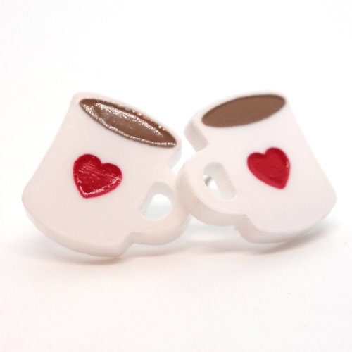 Boucles d'oreilles café