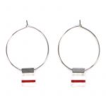 Boucles d'oreilles Misty anneau rouge