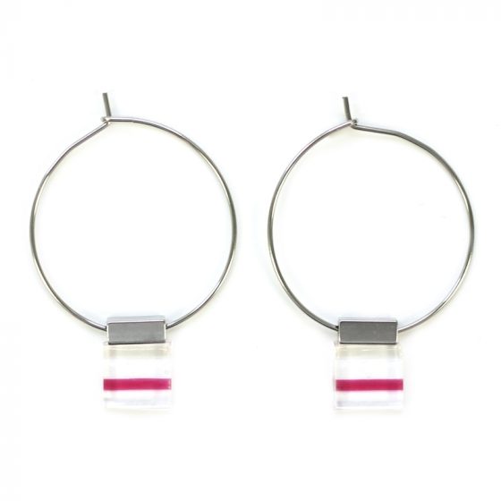 Boucles d'oreilles Misty anneau rose