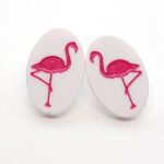 Pink flamingo earrings