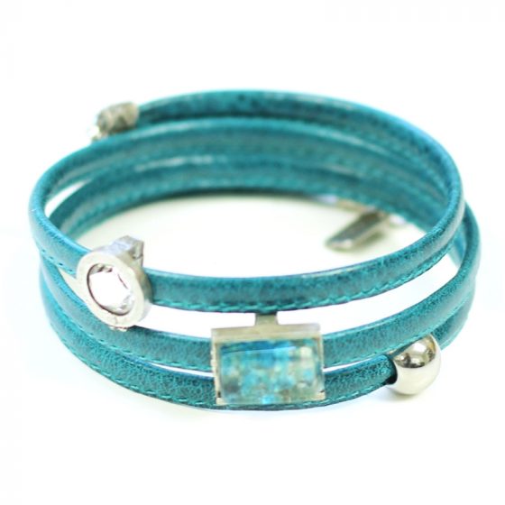 Twist teal bracelet